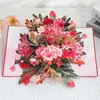 Popular Tarjeta Pop-Up 3D Creativa de San Valentín con Clavel Giratorio de Regalo para Bendecir a Mamá, Venta al por Mayor Transfronteriza