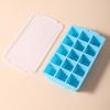 Cubo de gelo de silicone com fundo dividido de 15 compartimentos e tampa, molde para cubo de gelo doméstico, fácil de desmoldar, cubo de gelo quadrado de uísque
