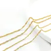 Cadena de Onda de Agua Chapada en Cobre Dorado de Fuerte Retención de Color, Cadena Suelta Producto Semiterminado, Accesorios para Joyería DIY, Cadena para Pulsera, Materiales para Collares