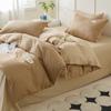 Conjunto Casual de Quatro Peças para Cama de Algodão Puro Algodão Cor Pura Cama Lençóis Colcha Estudante Dormitório Conjunto de Três Peças Têxteis Lar Nantong