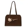 Bolso Tote Retro Transfronterizo para Mujer Gran Capacidad 2025 Nuevo Otoño e Invierno Bolso de Hombro Versátil Bolso Casual para Viajar