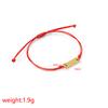 Pulsera tejida con colgante largo de acero inoxidable brillante grabado DIY transfronterizo para regalo de pareja, novias, cuerda de mano ajustable