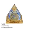 Pirâmide de Cristal Natural 5cm Estilo Europeu e Americano Decoração de Mesa para Casa e Escritório Ornamento de Pirâmide de Resina para Yoga Meditação