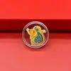 Oro Puro 999 Juego Completo de Doce Colores de Oro del Zodiaco Pegatinas para Teléfono Móvil para Exquisitos Regalos Navideños Shuibeike Mayoreo