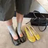 Versión de piel de oveja~Zapatos vintage de punta dividida con tachuelas, bailarinas de corte bajo, versátiles para ir al trabajo, zapatos Mary Jane planos sin cordones