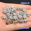 Prata Pura S999 Contas Espaçadoras de Nó Chinês Retrô Contas de Balde Brinquedo de Cristal Cordão de Mão Trançado Colar Acessórios Feitos à Mão DIY