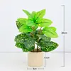 Flores Artificiais Transfronteiriças, Plantas Verdes Simuladas, Plantas de Folha em Vasos para Interior, Árvores Artificiais Decorativas Falsas, Folhas de Figo, Bonsai de Jaca