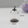 Joias DIY Acessórios Feitos à Mão Pingente com Tampa de Vidro Transparente Garrafa de Vidro Pingente com Base de Renda Fabricante de Pingentes Atacado