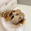 Sandalias Romanas Estilo Vacaciones para Niños 2026 Verano Nuevas de Caña Alta con Punta Abierta para Exteriores Sandalias Elegantes para Niñas Zapatos de Playa