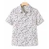 Camisa de Verão com Gola e Manga Curta da Vovó, Algodão Puro, Top Floral Estiloso para Mulheres Idosas, Roupa da Mamãe, Traje para Senhora Idosa