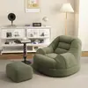 Sofá perezoso de pana para balcón y dormitorio, sofá de ocio de moda, sofá individual de estilo francés para sala de estar