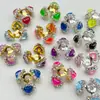 Aleación de Alta Resistencia Corazón Fluorescente con Flor de Pedrería Cuentas Espaciadoras Flor de Tres Pétalos Flor Redonda para Hacer Manualidades Tapa de Flor para Cuentas Bolígrafo de Abalorios Accesorios