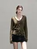 Viento Estilo Simple Delgado 2026 Prendas de Punto para Mujer Versátil Nuevo Cuello en V 2658
