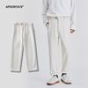 Ropa para Hombre Apo Pantalones de Lana para Hombre Otoño e Invierno Estilo Coreano Corte Ajustado Recto Cónico Pantalones de Vestir Casual de Negocios Pantalones Largos