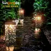 Lâmpada de sol transfronteiriça criativa oca lâmpada de gramado lâmpada de chão lâmpada de gramado lâmpada de paisagem lâmpada de jardim LED externa