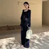 Conjunto de Roupa Moda Estilo Coreano para Mulheres no Outono, Estilo Casual Elegante, Cor Sólida, Cardigã com Cadarço, Colete, Conjunto de Calças de Pernas Largas