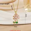 Collar para Mujer Celebridad de Internet Color Zircón Flor Nicho Moda Nuevo Diseño Sentido Colgante Temperamento Traje Collar de Acero de Titanio