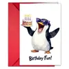 Combinación de Tarjeta de Cumpleaños Feliz Nueva y Sobre Transfronterizo Tarjeta de Cumpleaños Tamaño Grande Pingüino Lindo Acuarela Escrita a Mano