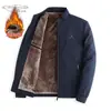 Abrigo de invierno para padre de mediana edad y anciano 2024 nuevo otoño e invierno cuello forro polar chaqueta con acolchado de algodón chaqueta para hombre