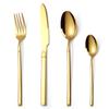 Juego de Cubiertos de Acero Inoxidable Knight de Cuatro Piezas Estilo Occidental para el Hogar Cuchillo para Bistec, Tenedor y Cuchara Cruz Dorada Suministro Transfronterizo Simple