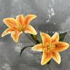 Pequena Lírio Impressa em 3D 2 Flores 1 Botão Decorações para Sala de Estar Flores Artificiais Buquês Simulados Buquês para Fotografia de Casamento Flores de Casamento
