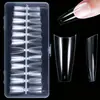 Transparencia Alta Mate Ultradelgadas Sin Costuras Caja de 120 Piezas Extensiones de Uñas para Manicura Uñas Postizas Uñas Portátiles Puntas de Uñas