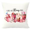 2023 Nuevo Transfronterizo Amazon Día de San Valentín Funda de Almohada Estampada de Café Sala de Estar Dormitorio Mesita de Noche Cojín Funda