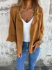 2026 Amazon AliExpress Estación Independiente Ropa de Mujer Primavera Otoño Casual Cardigan de Gamuza Sintética y Terciopelo Chaqueta con Solapa de Color Sólido