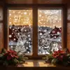 Navidad Línea Blanca Papá Noel Muñeco de Nieve Reno Pegatina para Ventana Vidrio de Escaparate Puerta de Cristal Decoración Pegatina Electrostática para Vidrio