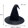 Sombrero de Halloween Disfraz Atuendo Sombrero para la Cabeza Sombrero de Bruja Mágico Accesorio para Fotos Sombrero de Bruja Sombrero de Mago Arrugado