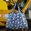Bolsa de Compras Grande Impresa Lista de Fábrica Bolsa de Nylon Impermeable Bolsa Ecológica Bolsa para la Compra de Comestibles Bolso de Mano Bolsa Plegable