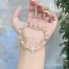 Pulsera de cristal natural, pulsera DIY de cristal amarillo, joyería unisex, cristal blanco, cristal de fresa, accesorios hechos a mano