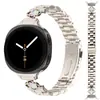 Adequado para Samsung Watch8/9 Trevo de Quatro Folhas Brilhante Pulseira de Relógio com Três Contas Watch8 Clássico Pulseira de Relógio de Aço Inoxidável
