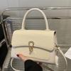 Camada Superior Couro de Vaca Curtido Vegetal Bolsa Tote de Compras Casual Transversal de Ombro Feminina da Moda Cor Sólida Grande Capacidade com Fecho