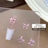Joias de unha de zircônia acabadas em formato de coração super brilhantes borboleta prateada zircônia material de broca empilhada bolsa decorações de unha
