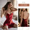 Camisón de seda de alta gama para mujer, estilo francés, con encaje fino y cuello de puro deseo, a la moda y sexy.