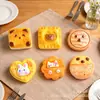 Juguete de Comida de Dibujos Animados Accesorios de Resina Pegamento de Crema Decoración DIY para Funda de Teléfono Oso Lindo Tostada Gato Pan Adornos