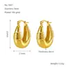 Brincos Europeus e Americanos Vazados em Forma de Gota para Mulheres, Brincos de Clipe Geométricos Simples Estilo Nicho Retrô, Brincos de Tarraxa com Temperamento Fashion