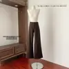 'Pantalones para Caminar' ¡Son Súper Calientes para el Invierno! Pantalones Casuales Ligeramente Acampanados de Terciopelo Zorro Plateado Compuesto de Alta D Pantalones Blancos para Mujer