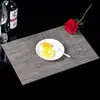 Individual de Mesa Cuadrado Minimalista Negro Antideslizante Impermeable Aislamiento Térmico Estilo Japonés Teslin PVC Individual de Mesa Mantel Individual Protector de Plato Posavasos