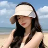 Sombrero de Verano Transpirable de Secado Rápido con Parte Superior Abierta para Mujer, Ala Retráctil Ajustable, Sombrero Protector Solar para Cubrir el Rostro para Hombres y Mujeres