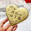 Ouro 999 Ouro Puro Festival Qixi Pequeno Presente Coração em Formato de Bolo Amor520 Princesa Por Favor Fique Rica Presente de Dia dos Namorados