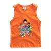 Roupas da equipe Wangwang colete infantil verão novo meninos e meninas algodão fino sem mangas camiseta básica moderna peça única entrega