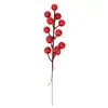 Ramas Artificiales de Bayas Navideñas Accesorios de Decoración para Ambiente de Fiesta Navideña 14 Cabezas Frutas Navideñas Espuma Bayas Rojas