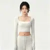 Conjunto de Yoga Feminino Manga Longa Calça Wide Leg com Cordão Cintura Alta Emagrecimento Secagem Rápida Respirável Roupas Fitness Femininas Roupa Esportiva Feminina