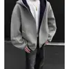 Sudadera con capucha de diseño de bloques de color estilo coreano de alta calidad para hombres y mujeres, chaqueta casual holgada estilo americano para otoño e invierno