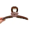 Presilha de Cabelo de Acrílico de Alta Qualidade Estilo Coreano em Formato de Cachorro para Mulheres, Grampo de Cabelo Exquisito com Pedras Strass e Contas, Presilha para Coque na Parte de Trás da Cabeça, Presilha Jacaré