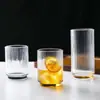 Copo de Vidro com Acabamento de Luxo, Xícara de Chá Estilo Ins, Copo de Água, Copo de Café, Copo para Bebidas Doméstico Resistente a Altas Temperaturas com Listras Verticais Estilo Japonês