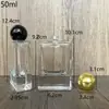 Yy112-50Ml Tampa de Bola Perfume Simples Frasco de Vidro Vazio Cosméticos Frasco com Spray Conveniente Frasco Recarregável