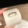 Anillo de Hoja con Circonita Bañado en Oro Real de 18K Verano 18K Anillo para Dedo Índice de Gama Alta Nicho Joyería de Mano Simple y de Moda